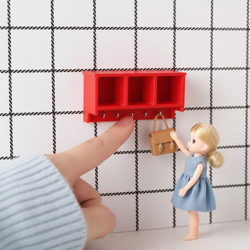 1 Pcs 1/12 Dollhouse Wall Storage Rack For Micro Landscape Decoration Miniature Food Toy Model Role Play Doll House Accessories