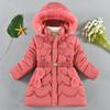 Winter Girls Coat Keep Warm Thicken Kids Jacket Hooded Zipper Fur Collar Princess Outerwear Children Clothing
