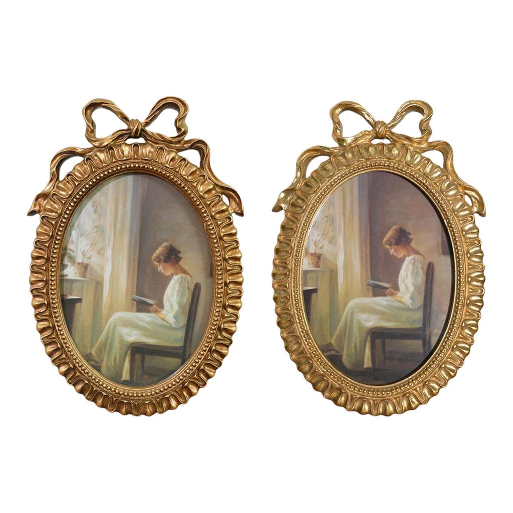 25.5x17.5cm Antique Retro Resin Oval Photo Frame for Home Kitchen