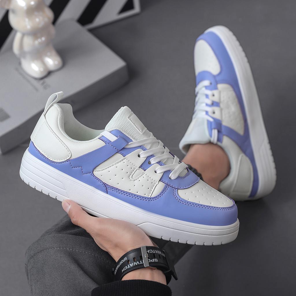 PU Leather Casual Sports Shoes Unisex Running Sneakers Fashion Board Shoes Walking Shoes Lightweight Non-slip