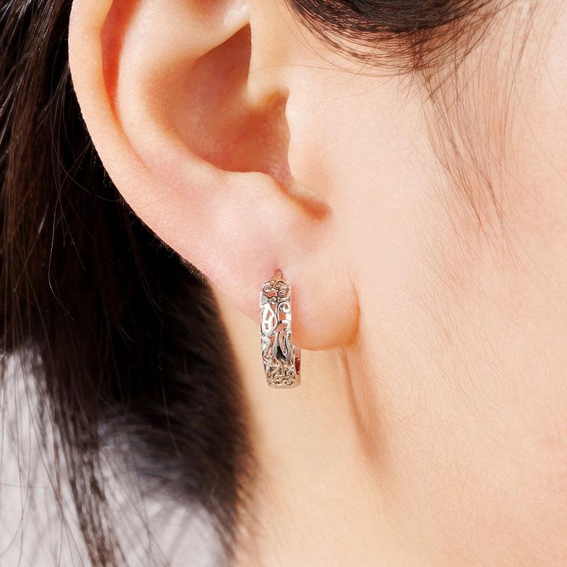 Metal Electroplated Hollowed-out Design Earrings for Women, Elegant Everyday Wear, Ladylike Ethnic Style Accessories