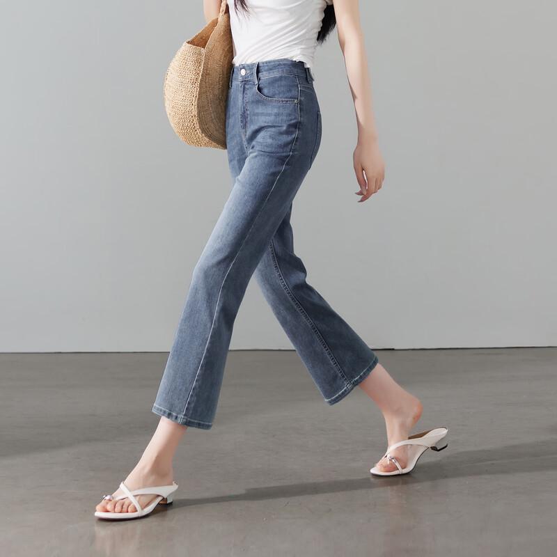 SOFSIL Damen Schlanke Bootcut Jeans mit Schlag am Knöchel
