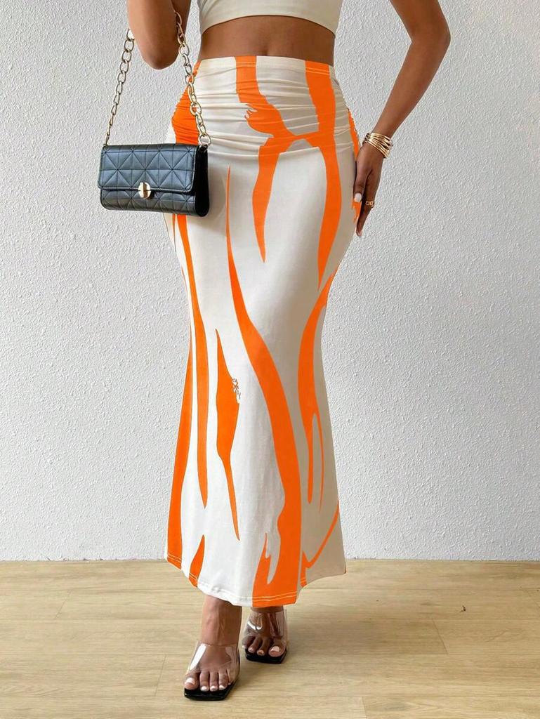 High Waist Zebra Print Fishtail Skirt - Fashionable European & American Women's Clothing, 2025 Edition