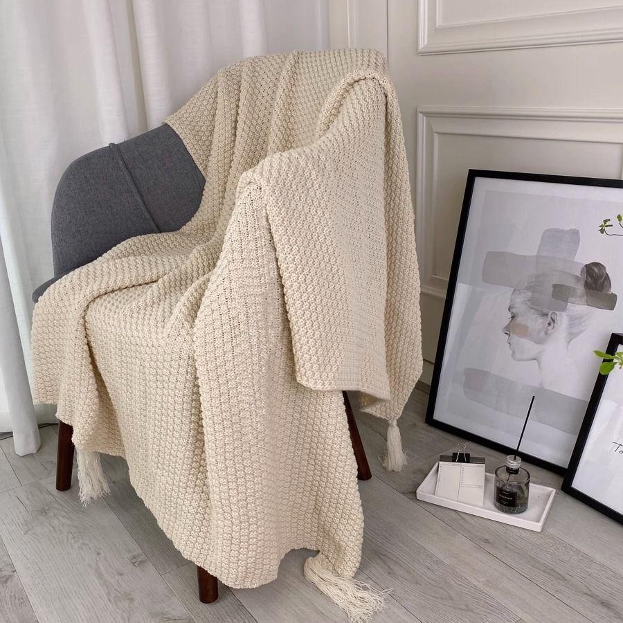 Fleece Blanket Soft Air Conditioning Sofa Throw Office Nap Knitted Small Blanket Shawl Bed Runner