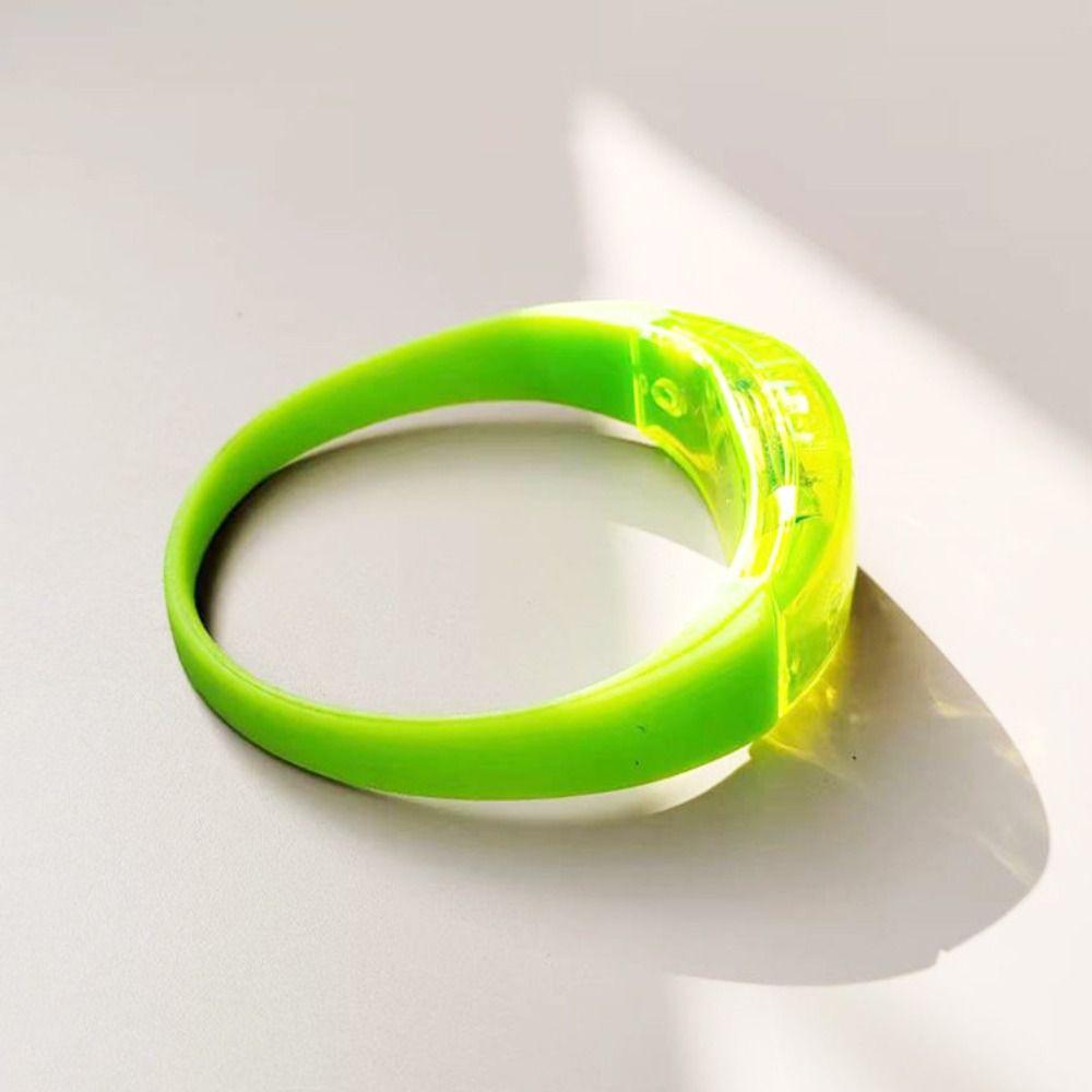 

Активируемые звуком светодиодные браслеты-игрушки Силиконовый браслет Мигающие браслеты Светящиеся браслеты Концерт зелёный