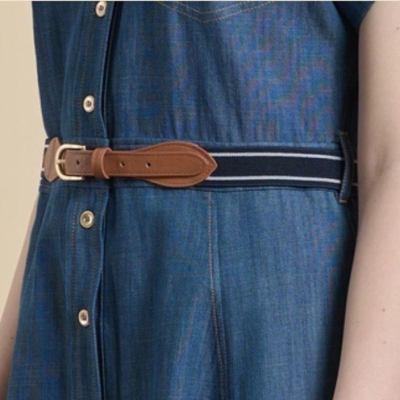 Bcbg Belt Point Denim Short Sleeve Dress B6m4o622