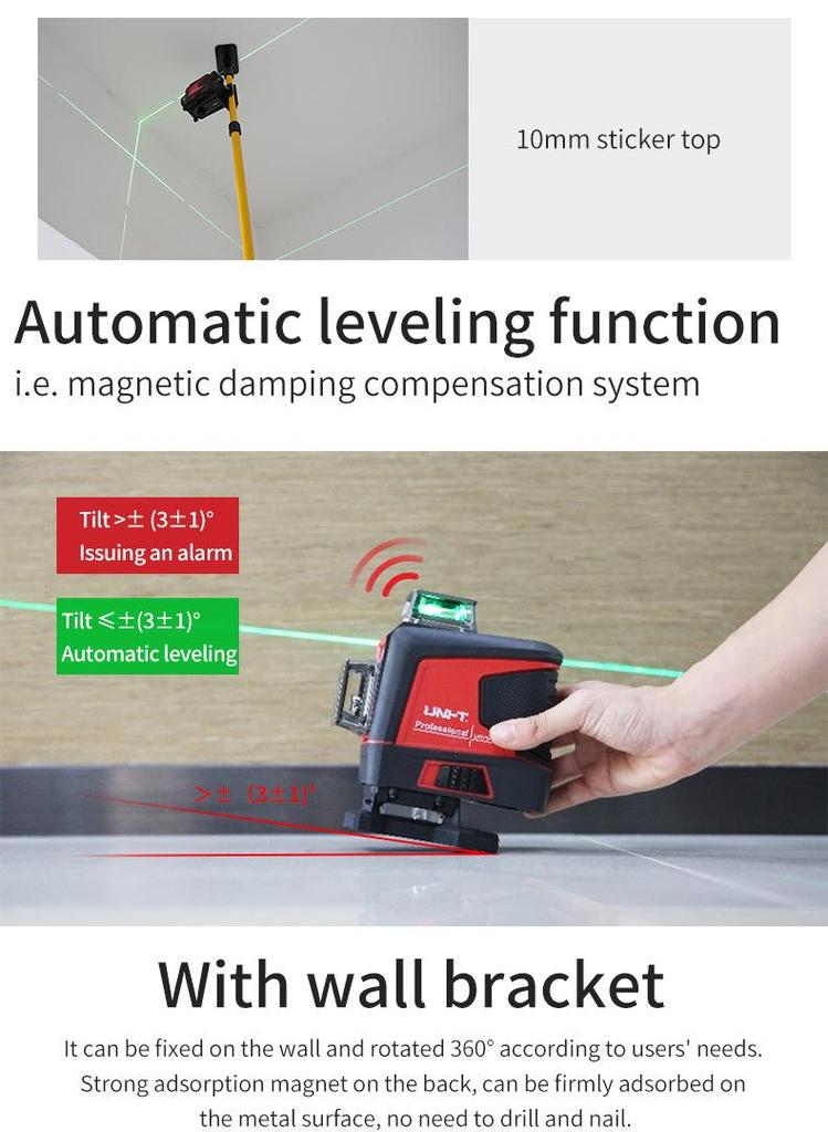 UNI-T LM575LD-e/LM576LD-e Laser Floor Leveling Tool Line Level