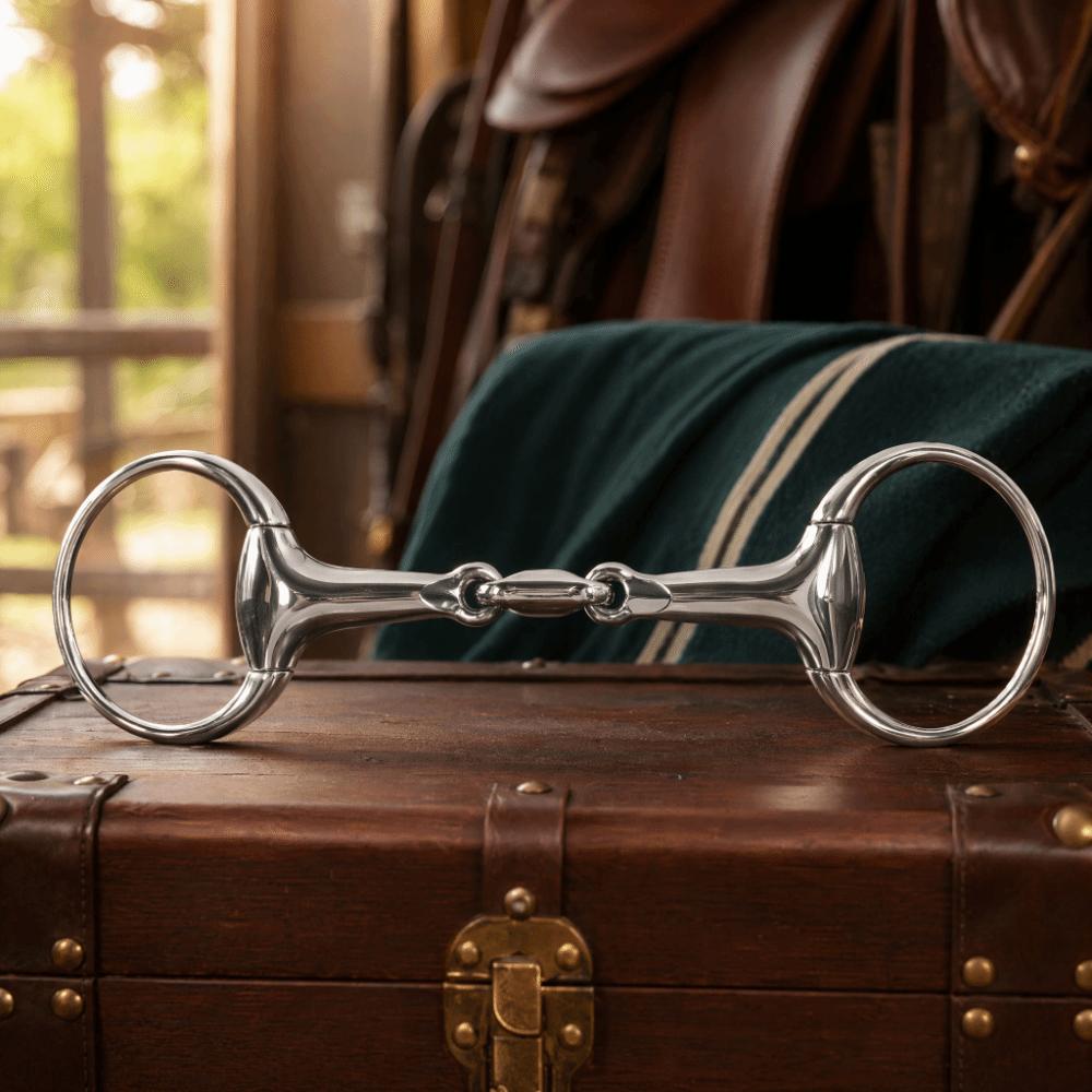 Stainless Steel Horse Snaffle Bit Oval Link Loose Ring Snaffle Horse Gag Ring  For Horses