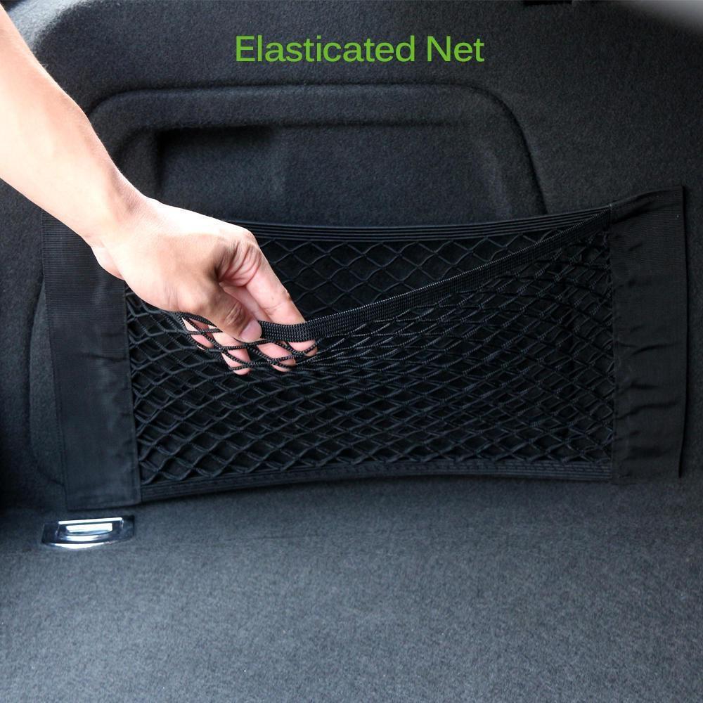 Zadní část auta Síťovina Zadní sedadlo zavazadlového prostoru Elastická síť na šňůrku Magická samolepka Univerzální úložná taška Kapesní klec Auto organizér Taška na opěradlo sedadla