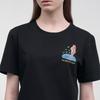 Hiloin One-Neck T-Shirt (The Birth Of Venus)-Black