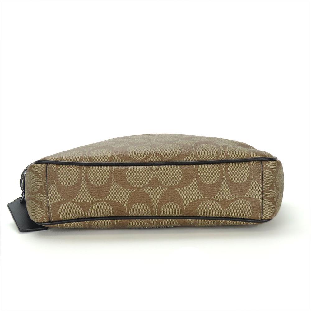 Used COACH Shoulder Bag F50715 Signature PVC/leather beige black Diagonally hung