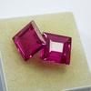 19.85 Ct Natural Pink Ruby Excellent Square Cut CERTIFIED Loose Gemstone Pair