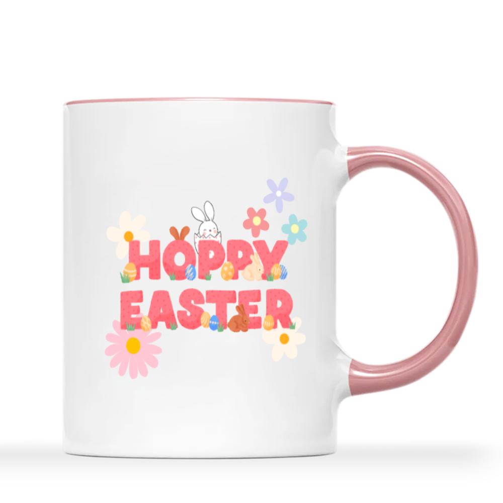 

1pc 11 oz happy Easter cute ceramic coffee mug for room Halloween decoration Birthday Christmas Holiday gift for Friends 301-400ml рожевий