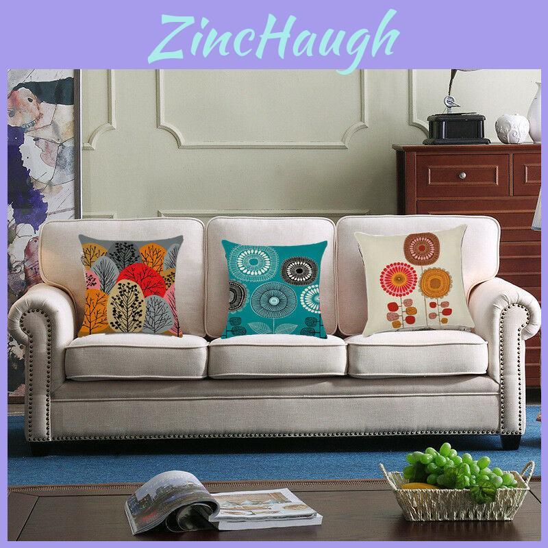 Elegant Fashion Flower Cotton Linen Cushion Cover For Home Bed Sofa Decor 45cm