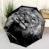 1pc lion Umbrella Portable Folding Umbrella Iron Frame Hole Bone Structure Outdoor Home Umbrella