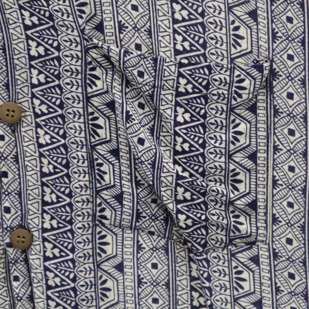 BLUE HAWAII Overall Handle Short Sleeve Aloha Shirt L Navy Open Collar Men's Used