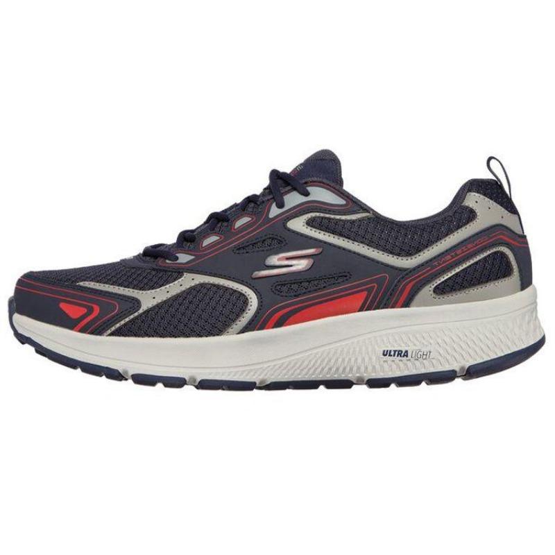 Skechers Go Run Consistent Men Breathable Cushioned Running Shoes Blue Red 220034-NVRD 42.5