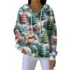 Women's Loose Comfortable Casual Fashion V-Neck Christmas Print Long Sleeve Hoodie