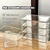 Large Transparent Storage Bins with Lids Stackable Desk Organizer Containers for Office Supplies, Stationery Essentials