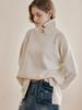 MAXZA Button-Up Collar Loose Fit Turtleneck Knit