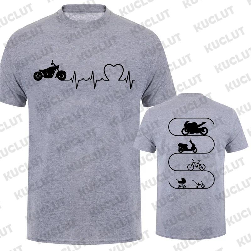 Men T-Shirt Motorcycles Evolution ECG Graphic Y2k Tops Funny Hip Hop Streetwear Two-sided Short Sleeve Tees Oversized Clothing