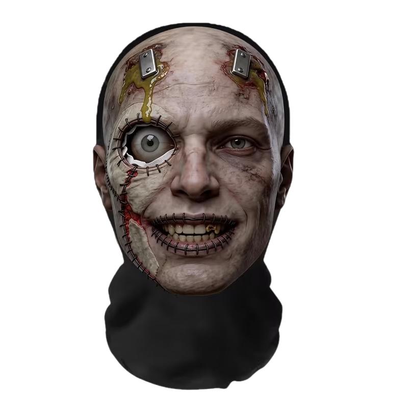 1Pcs Horror Skull Zombie Full Face Mask Breathable Mesh Headgear Cosplay Prop For Halloween Party Prank Carnival Costume