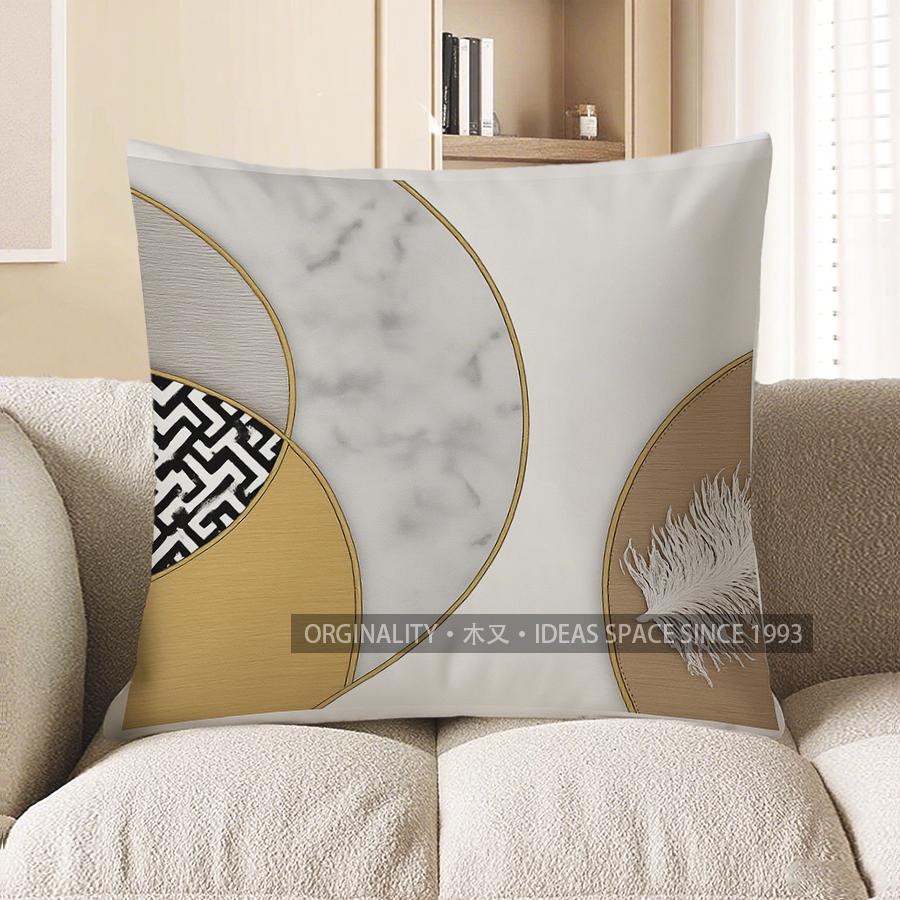 Home Decor Golden Deer Artistic Cushion Cover Decor Pattern Cushion Cover Suitable for Sofa Bedroom Car Pillow Cover