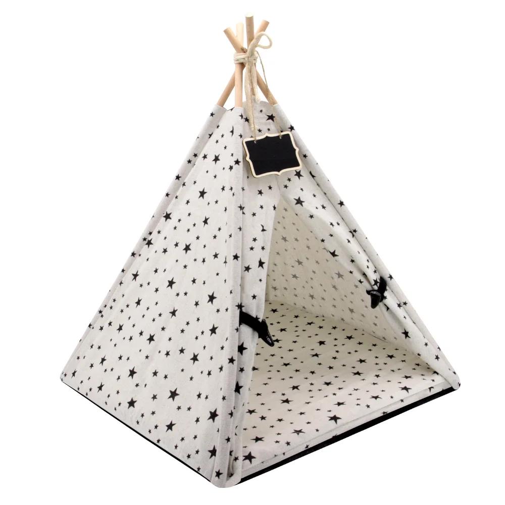 Pet Tent House Cat Bed Portable Dog Cat Teepee Portable Puppy Kitten Indoor Outdoor Kennels For Pet Cats Tent Small Animals Bed 45cmX42cmX50cm