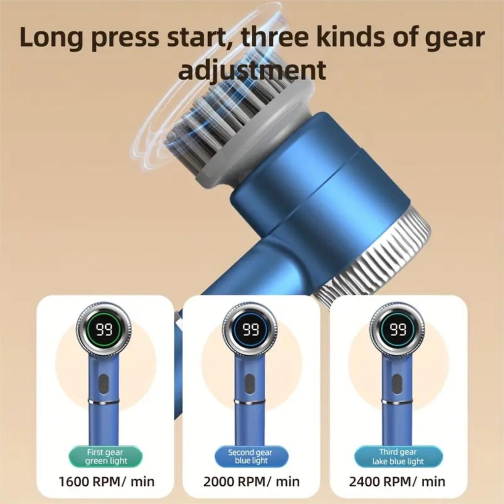 1 Electric Cleaning Brush, USB Charging Wireless Handheld Rotary Washing Machine, Cleaning Supplies, Household Cleaning Brush