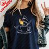 Funny Croissant Coffee Graphic TShirt for Women Cute Cartoon Food Meme Cotton Tshirt Summer Casual Tops Meme Streetwear Shirts