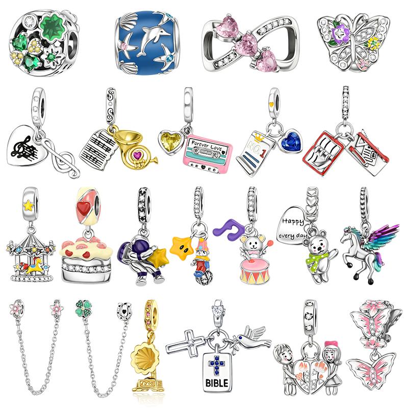 Charms Perlen Kupfer Grammophon Waldhorn Noten Schlagzeug Band Anhänger Perlen Passen DIY Armbänder Schmuck Geschenk