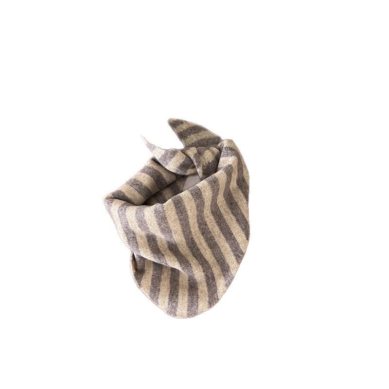 Korean Striped Color Block Children's Headscarf - Baby Warm Neck & Head Wrap Hat