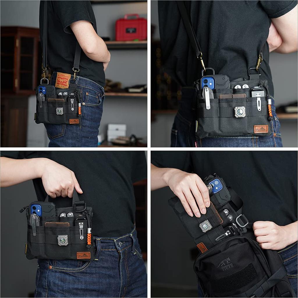 VIPERADE VE5 Tool Tool Pocket Organizer for Oxford Shoulder Tool Pouch with 7 Pockets for Pocket EDC Keys with Pouch, Men, Flashlight, Knife,