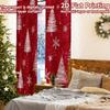 2 Stück, 2D-FLACHDRUCK Vorhänge (Ohne Stange) FestiveForest Holiday bedruckte Vorhänge Garnvorhänge Wärmeisolierung und Raum