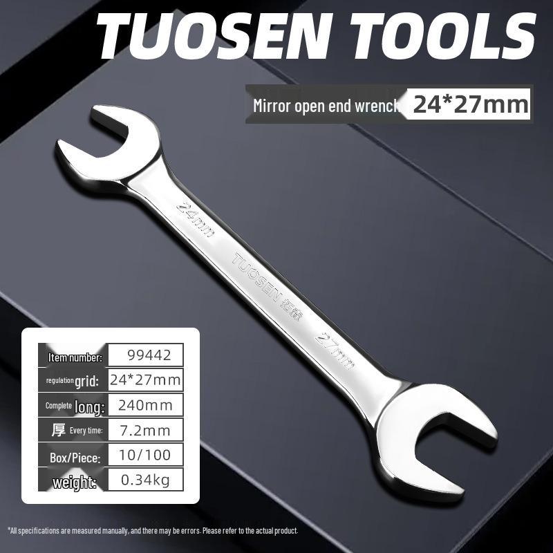 Metric Mirror Finish Double End High Hardness Open End Wrench - Multi-Spec Hand Tool