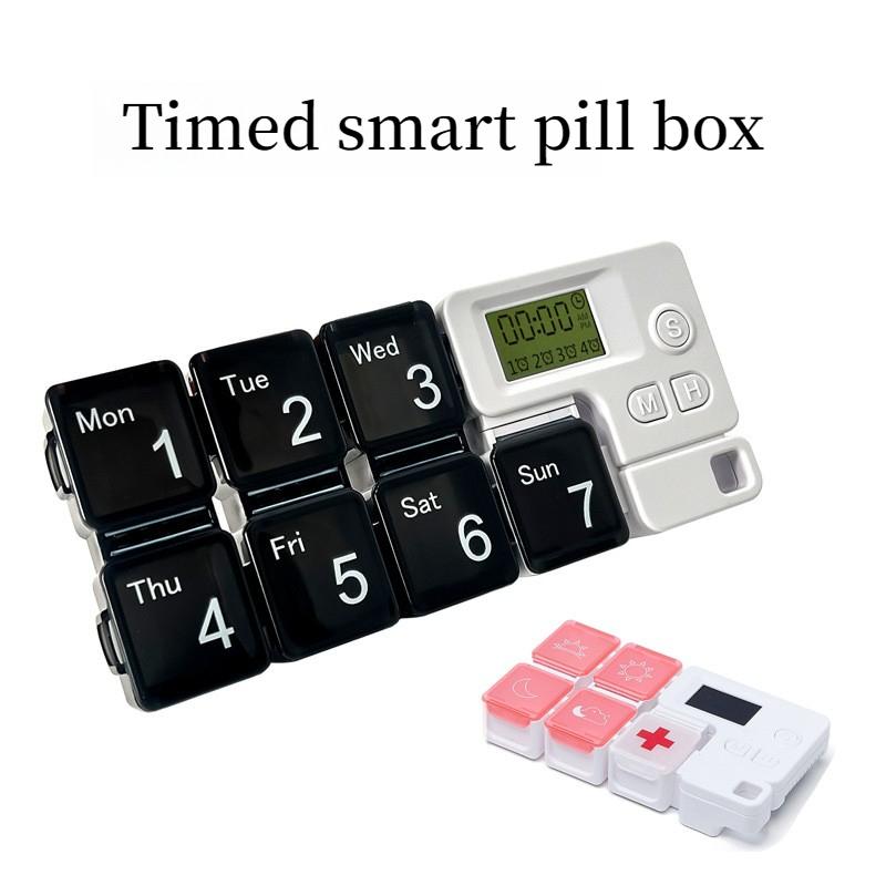 Weekly Pill Organizer Alarm Reminder Daily Travel Medication Box for Pill Vitamins Supplements Home Use