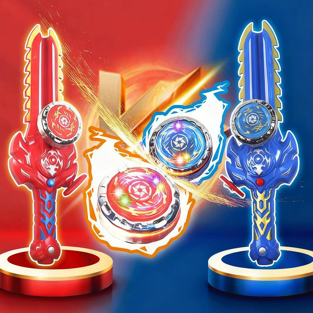New Kid Spinning Sword Launcher Gyro Toy Multiplayer Interactive Game Color Luminous Spinning Toys For Children's Birthday Gifts
