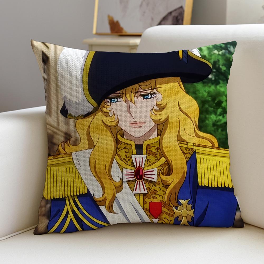 The RRose of VersaillesS Cushion Cover Breathable and skinfriendly linen pillowcase square removable and washable cushion