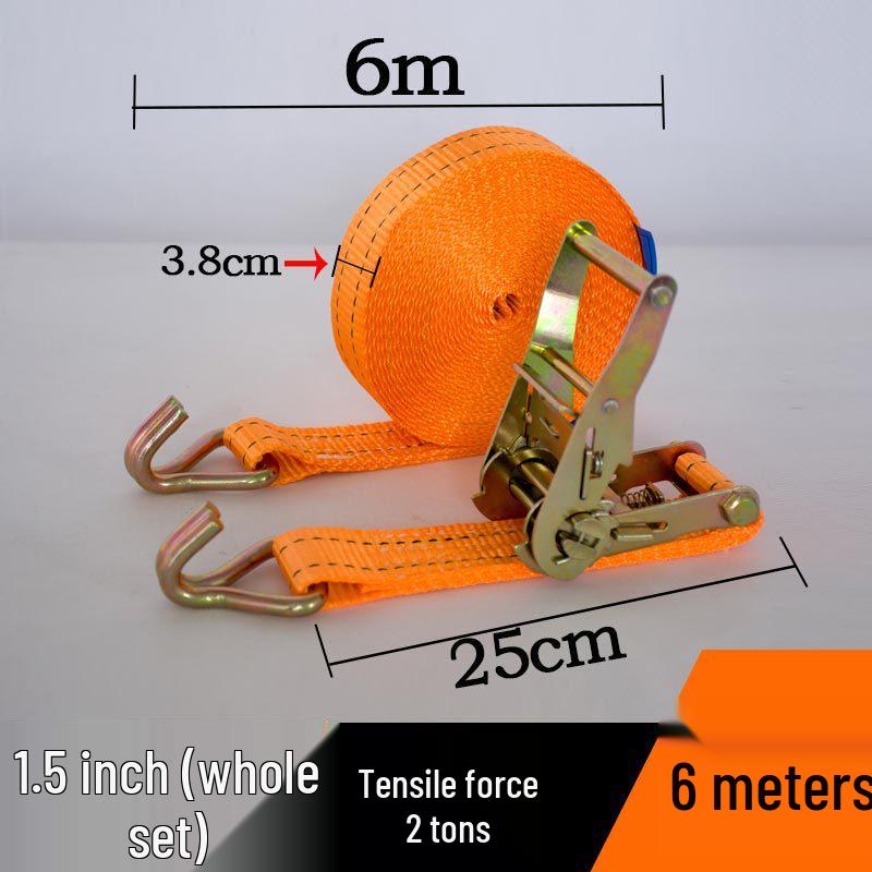 Ratchet Tie-Down Straps with Hooks for Cargo Securing