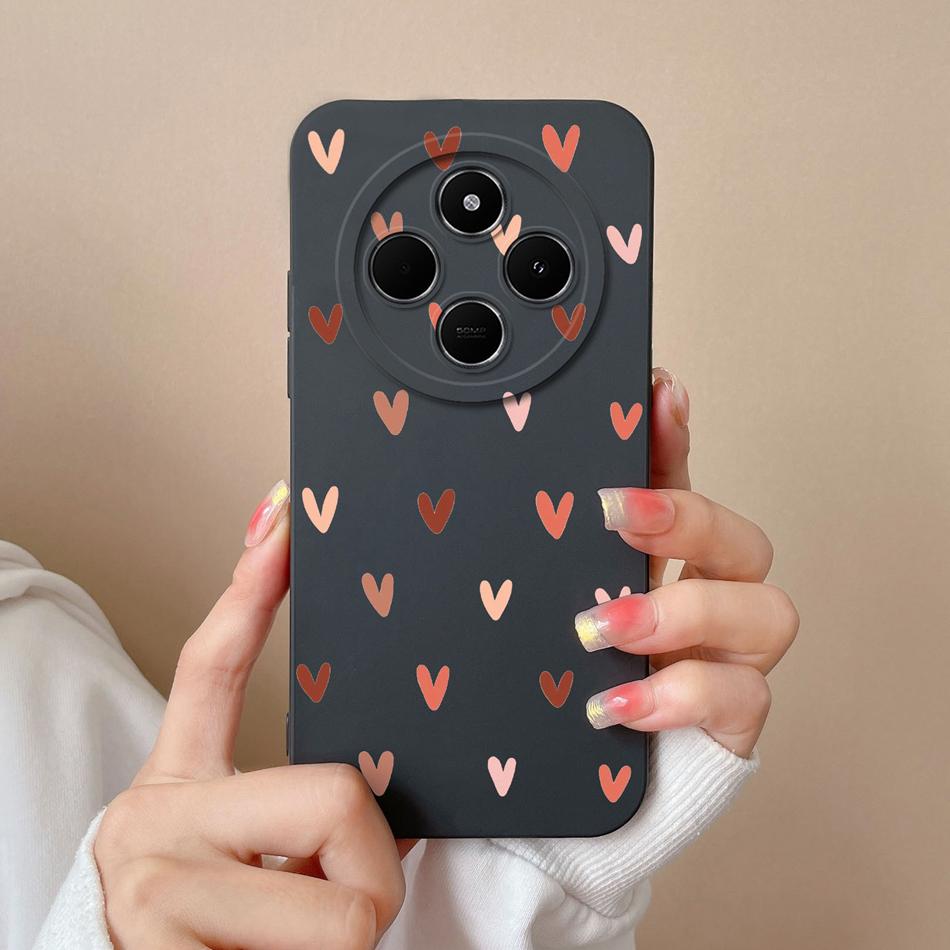 For Xiaomi POCO C75 Case Love Heart Butterfly Back Cover For POCO C 75 4G Phone Housing Soft High Quality Liquid Silicone Fundas