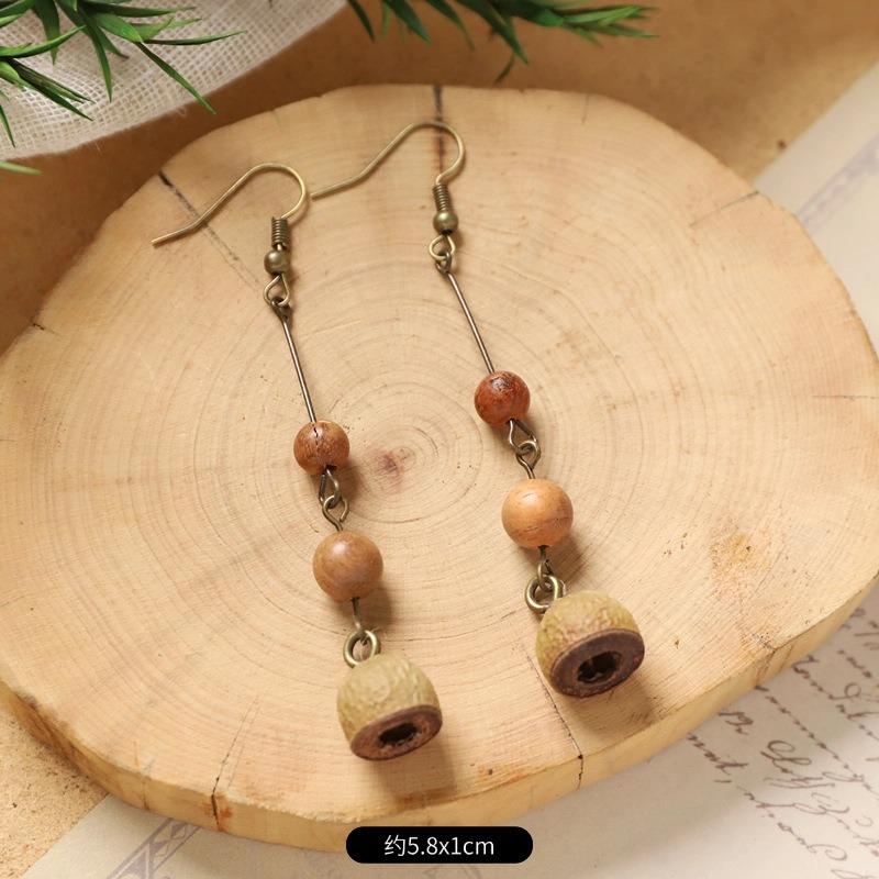 Retro Handmade Plant Fruit Earrings Pine Cone Literature and Art Chinese Medicine Dried Fruit Niche Creative Earrings Women