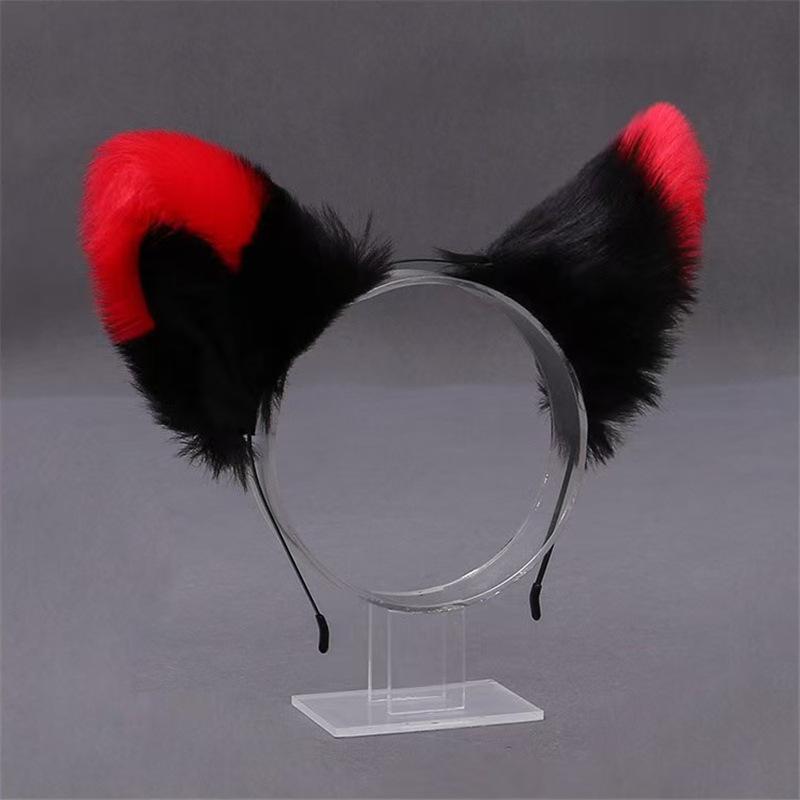 Diadema y pinzas con orejas de animales: Gato, zorro, perro lobo con cascabeles: accesorios para el cabello de cosplay para mujeres.