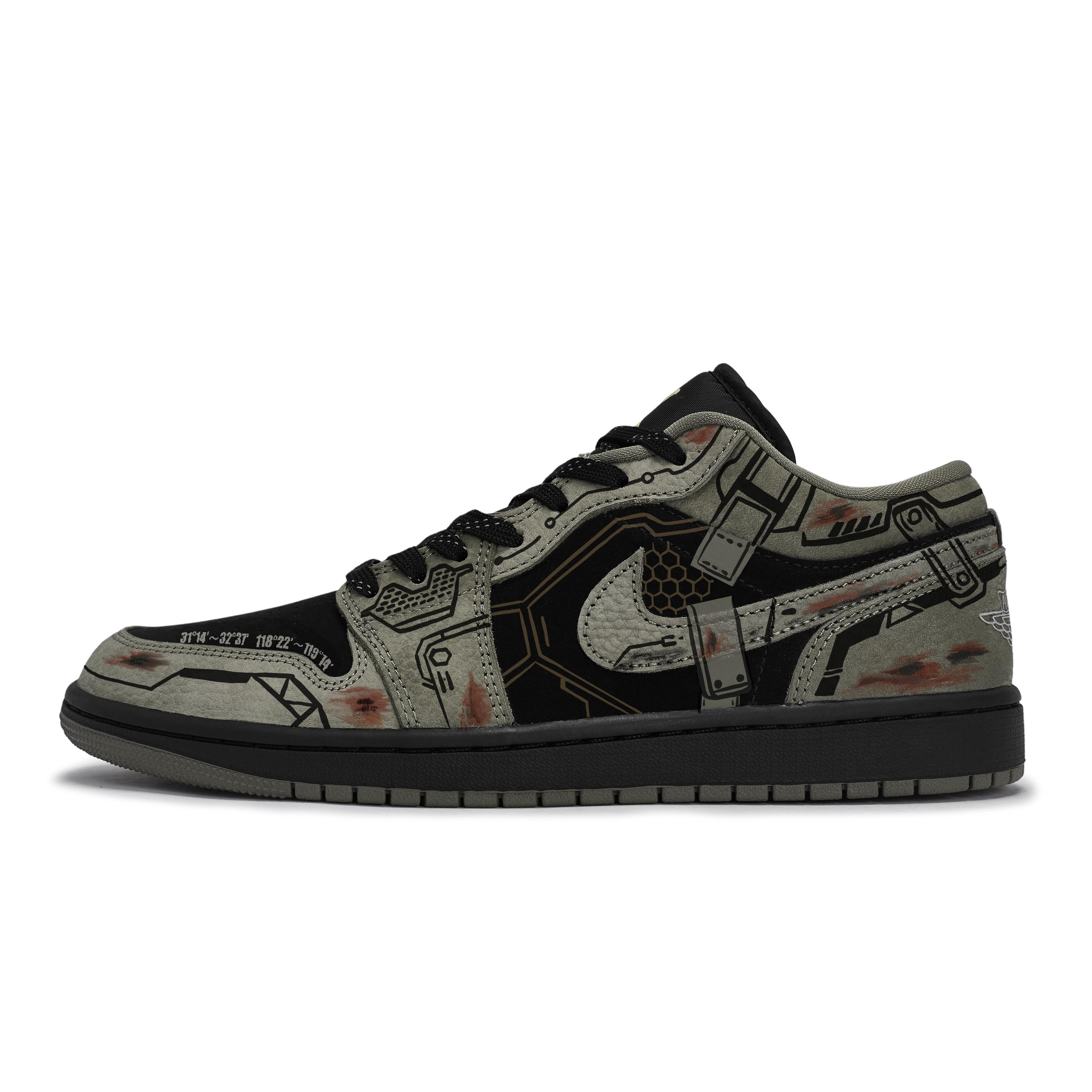 Jordan Air Jordan 1 811 Manufacturing, Former Factory Abrasion Resistant Low top Vintage Basketball Shoes Unisex IB7109-005(Team80-) 40.5