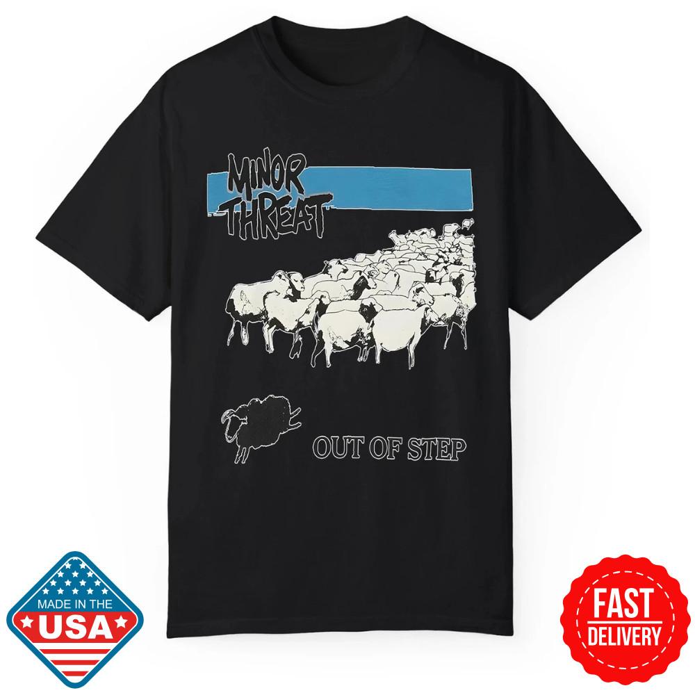 | Унисекс футболка с графическим принтом Minor Threat Out of Step - Хлопковая повседневная летняя футболка Унисекс футболка XXXXL