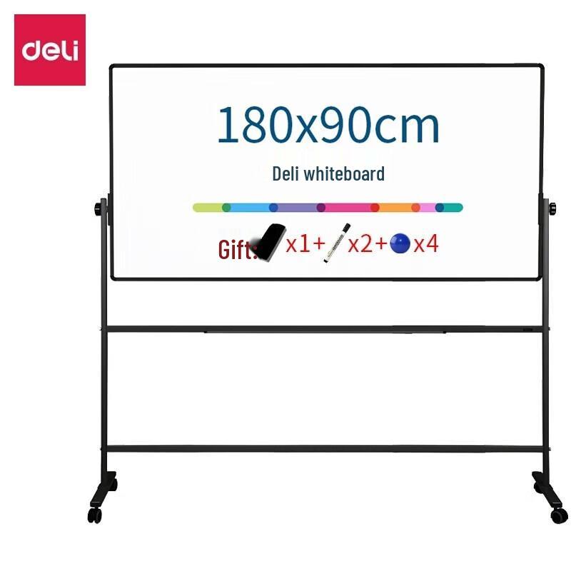 Deli 7884 Mobile Double-Sided Magnetic Whiteboard with Stand