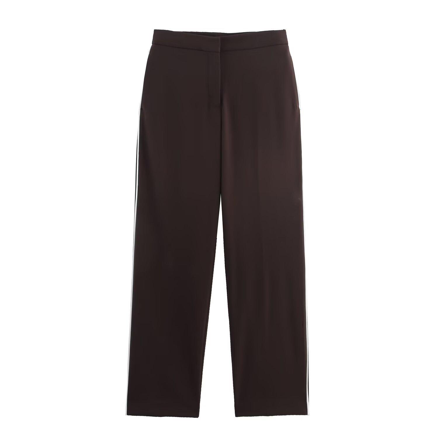 

European & American Women s Clothing: Early Autumn Fashion Long Vest & Trimmed Side Stripe Long Pants L