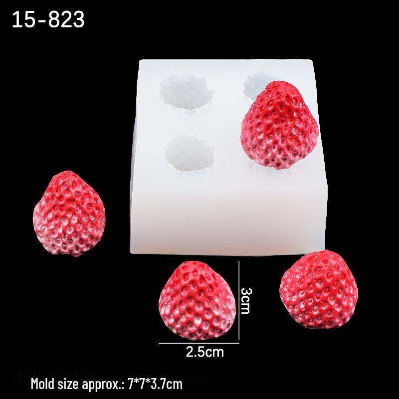 3D-Erdbeer-Silikonform für Schokolade, Kuchen, Süßigkeiten und Aromatherapie.