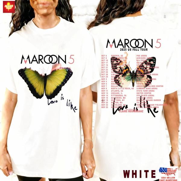 Maroon 5 2026 US Fall Tour Butterfly Graphic Tee Concert Merch Unisex T-shirt XXXL