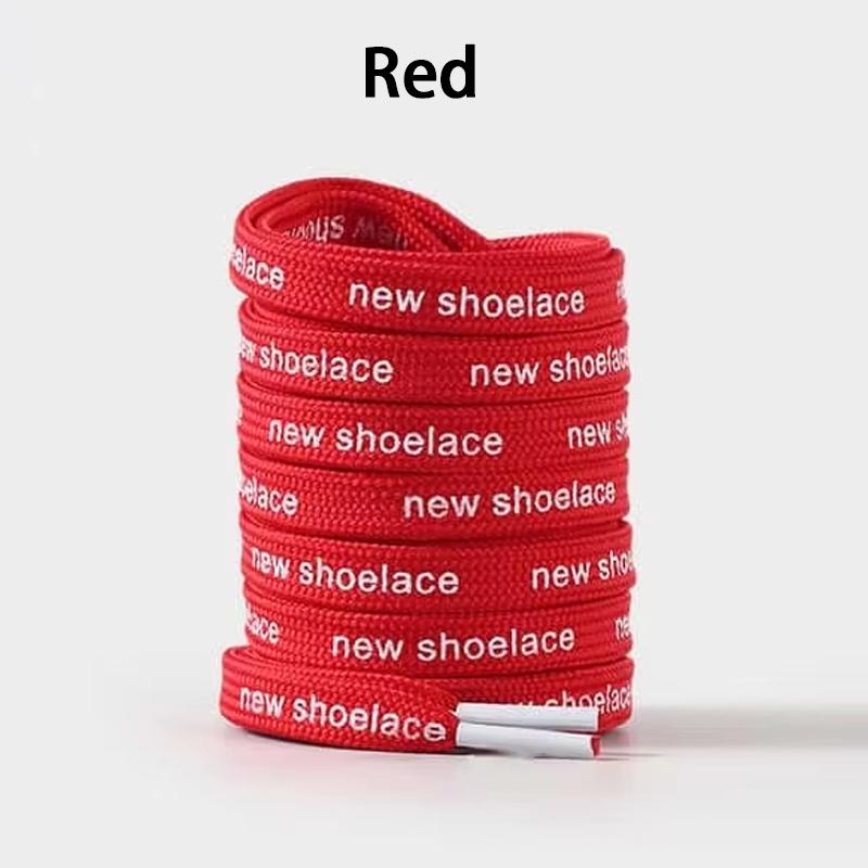 Dual-Color Letter Print Shoelaces Fashion Decorative Flat Shoe Strings Trendy Custom Upgrade Laces for Vintage Athletic Footwear