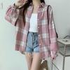 Camicie a quadri larghe semplici vintage primaverili da donna, moda a maniche lunghe, taglie forti, casual, camicette da donna, monopetto, slim, da ufficio, da donna, 26107